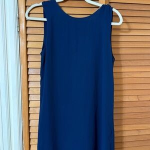 Olivaceous Deep Blue Backless Dress